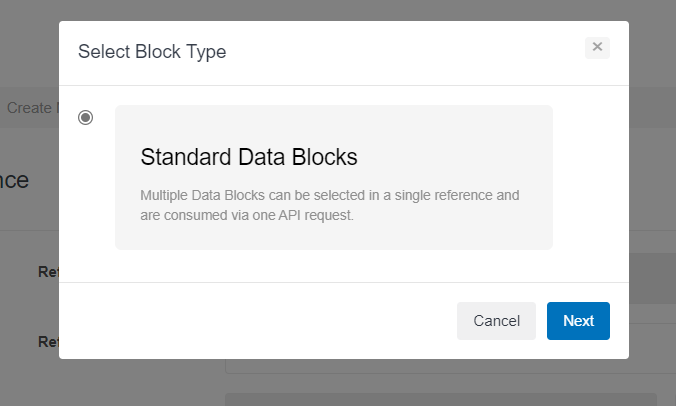 Standard and Non standard data block options