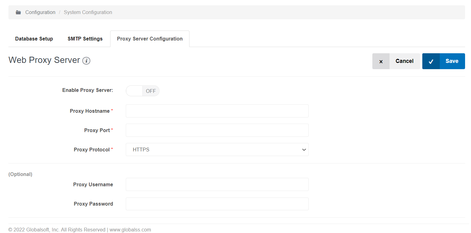 Proxy Configuration